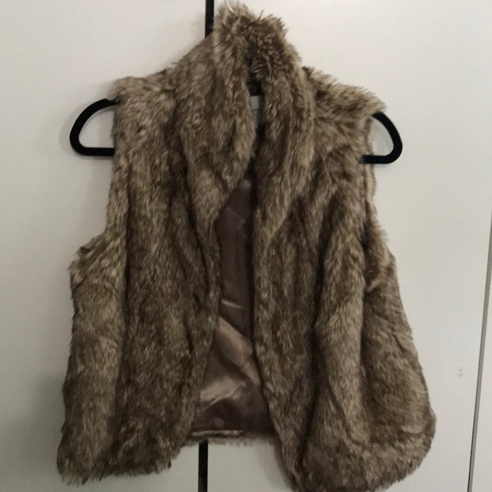 BCBG faux fur vest